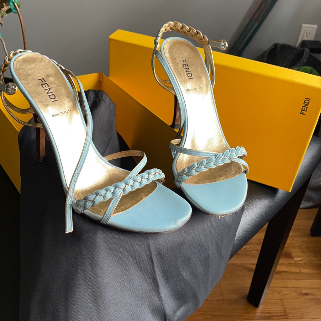 Fendi Baby Blue Sandals 36.5